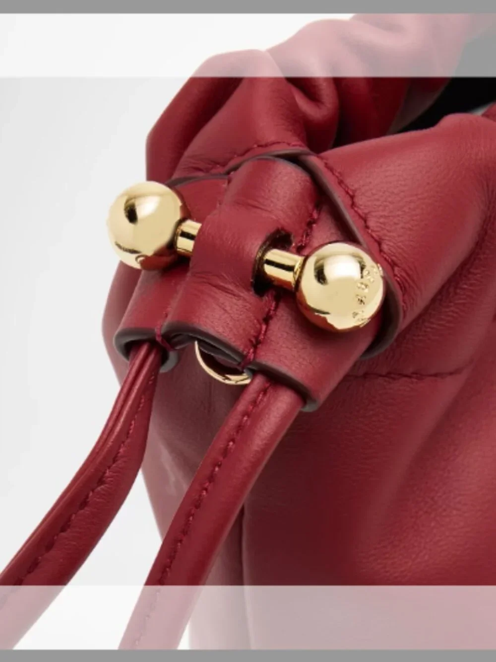 Strathberry NWT Charlotte Midi Nappa Leather Drawstring Bag(ORIG. $595) OXBLOOD